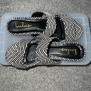 Black & White Slide Sandals